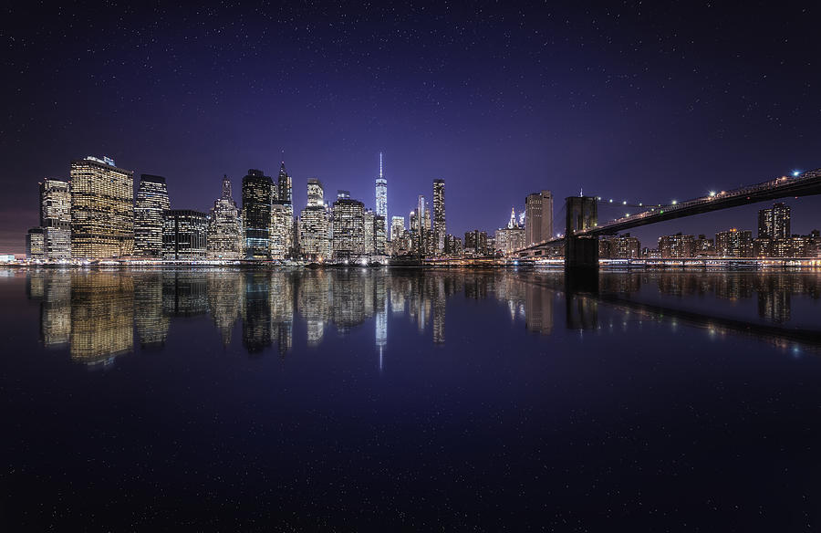 Architecture Photograph - Night Over Manhattan by Jorge Ruiz Dueso