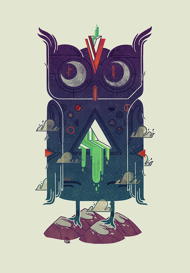 Owl Digital Art - Night Owl by Hector Mansilla