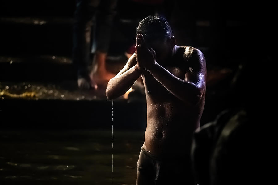 India Photograph - Night Pray by Bruno Lavi