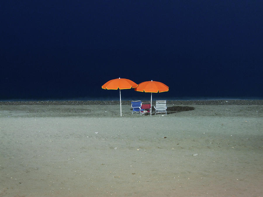 Night Red Umbrella Photograph by Lomalamera©