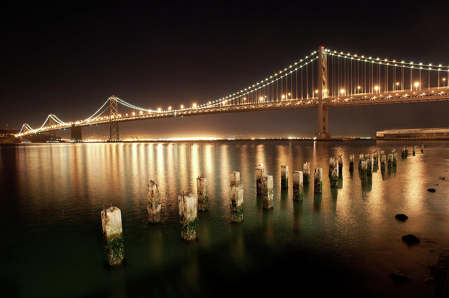 Night Reflection Of Bridge Photograph by John B. Mueller Photography