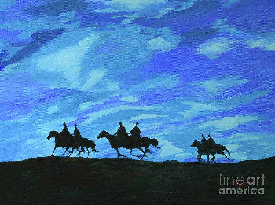 Night Riders Painting by Aicy Karbstein