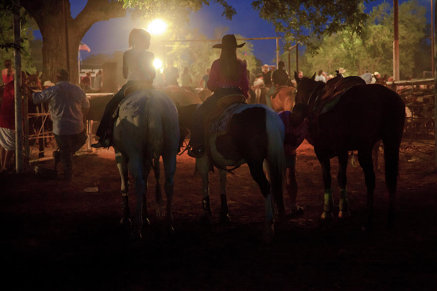 Night Rodeo  Photograph by Toni Hopper