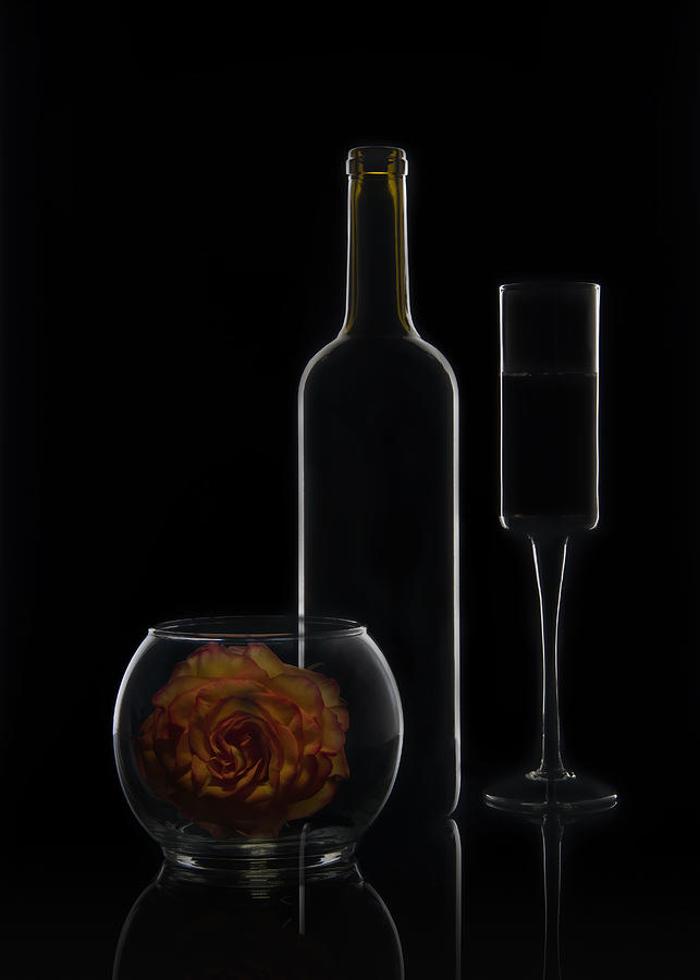 Wine Photograph - Night Rose by Ming Chen