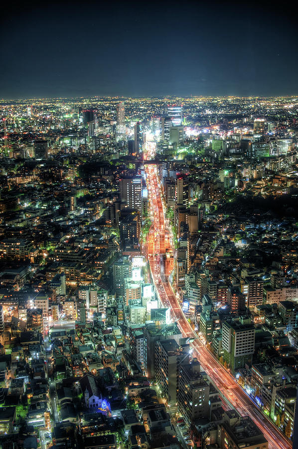 Night Scape In Tokyo Photograph by Toshiro Shimada