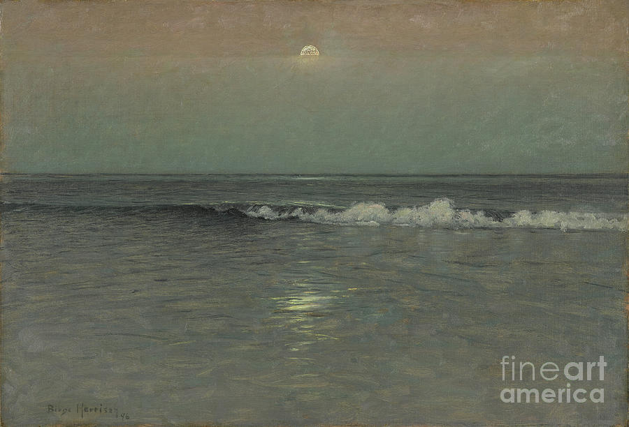 Night Sinks On The Sea, 1896 Painting by Birge Harrison