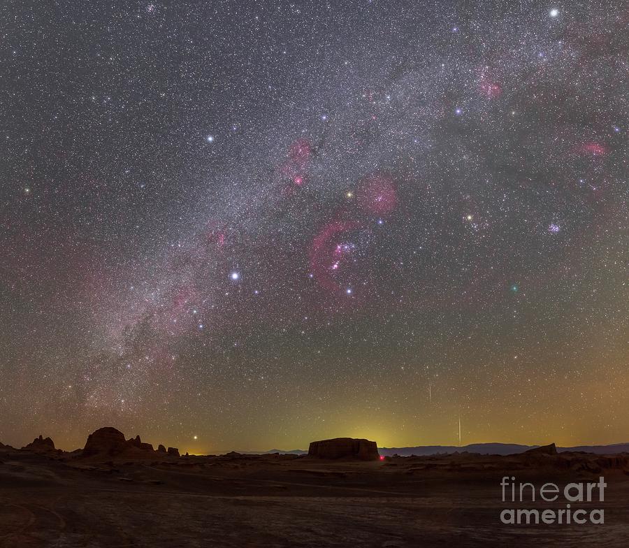 Night Sky And Geminid Meteors Photograph by Amirreza Kamkar / Science Photo Library