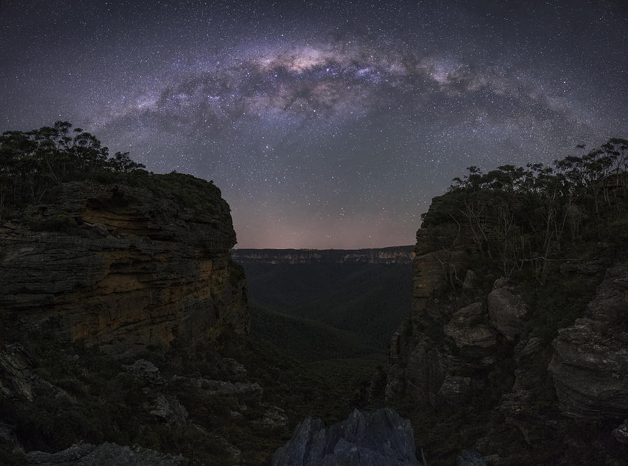Night Sky Over Blue Mountains Photograph by Yan Zhang