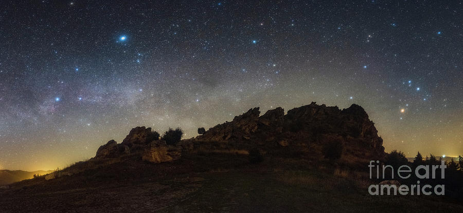 Night Sky Over Castro De Palheiros Photograph by Miguel Claro/science Photo Library