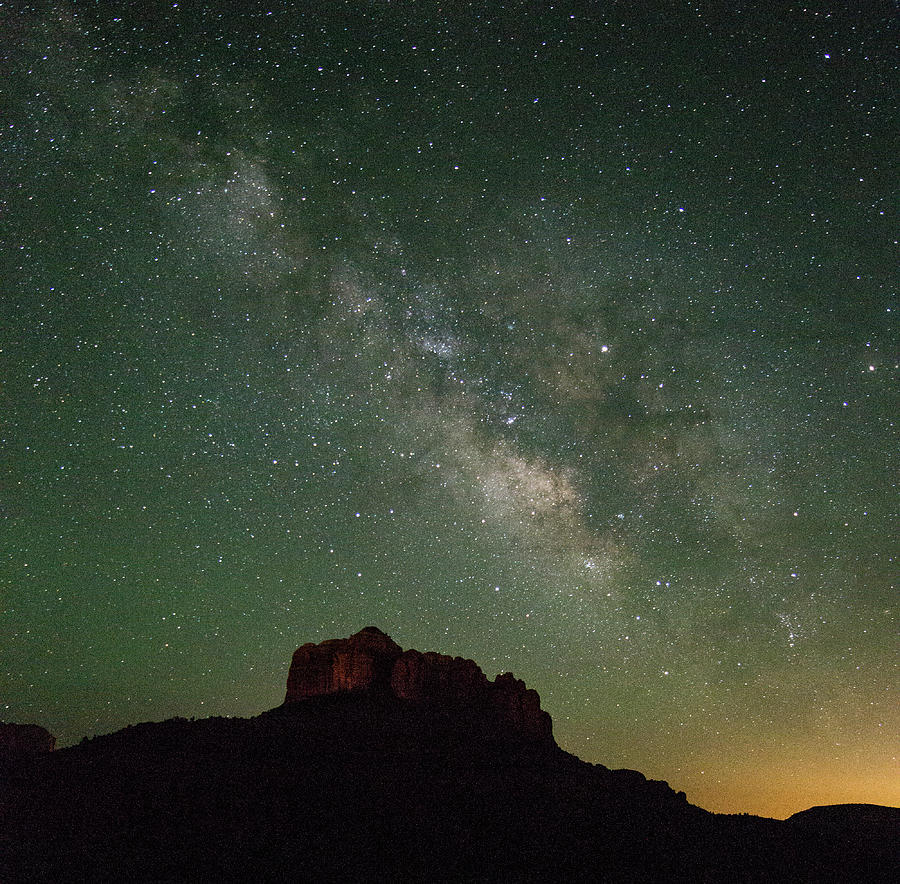 Night sky over Cathedral rock Photograph by Nicole Zenhausern