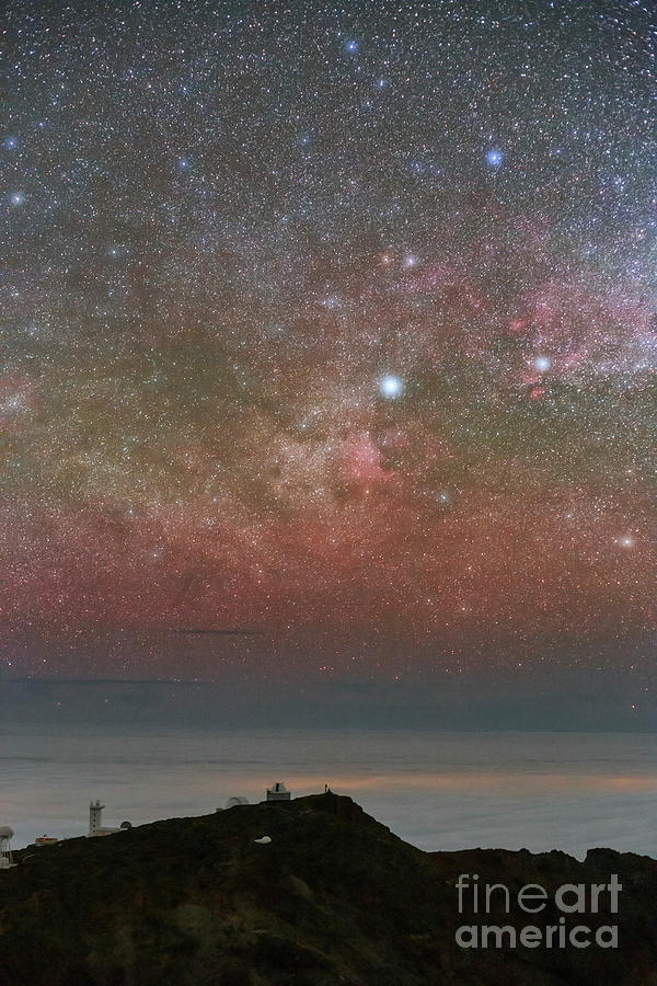 Night Sky Over Observatories Photograph by Amirreza Kamkar / Science Photo Library