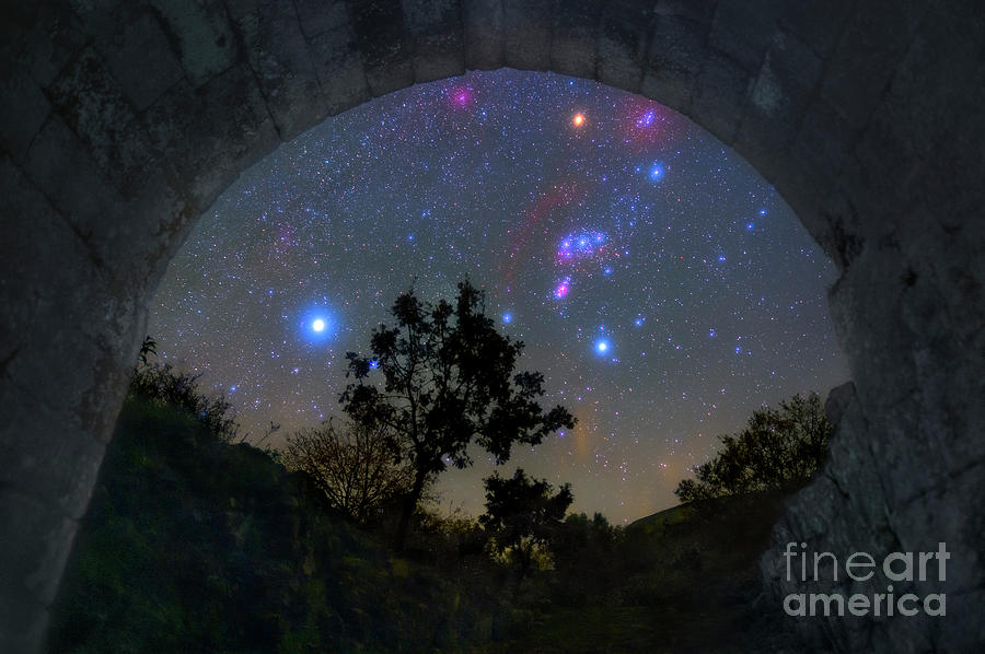 Night Sky Viewed From The Entrance Of A Castle Photograph by Miguel Claro/science Photo Library