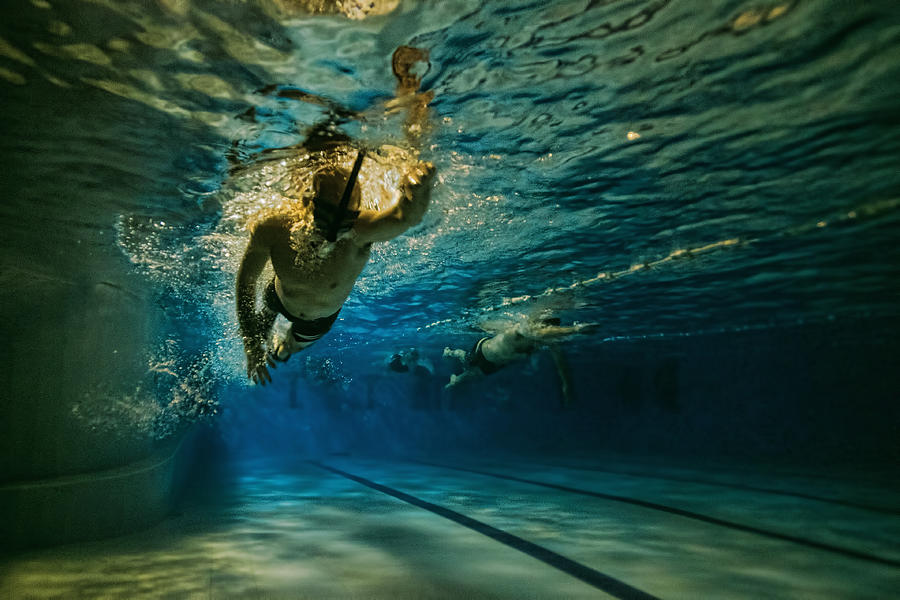 Swim Photograph - Night Swimmer by Assaf Gavra
