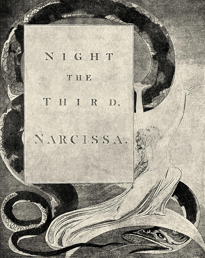 Night The Third, Narcissa Painting by William Blake