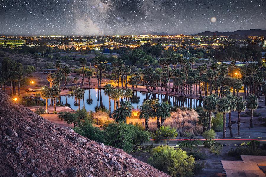 Night Time Over Phoenix Photograph by Anthony Giammarino