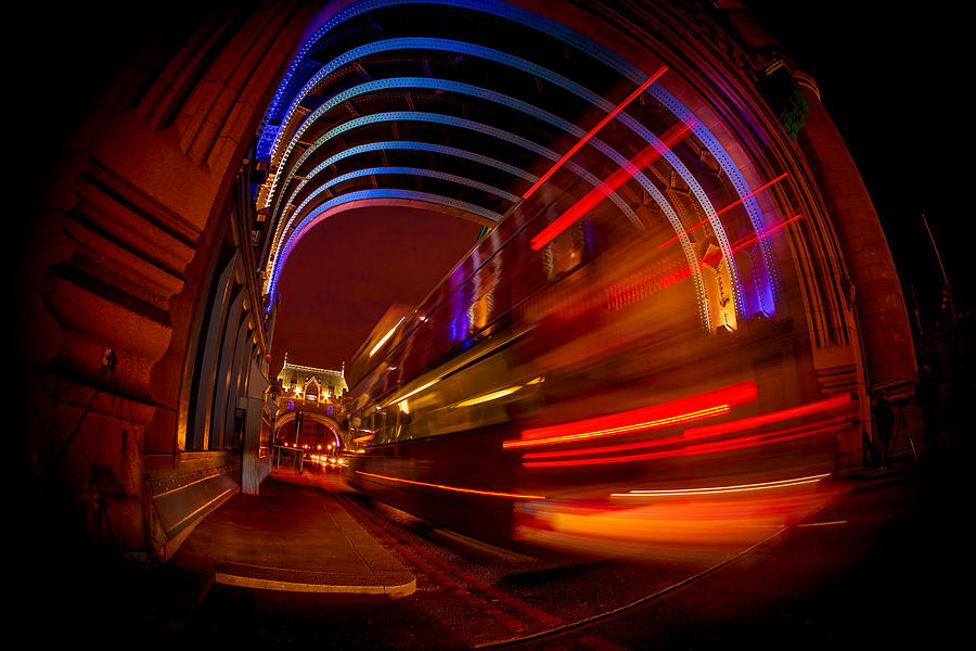 London Photograph - Night Traffic On Tower Bridge by Norbert Maier