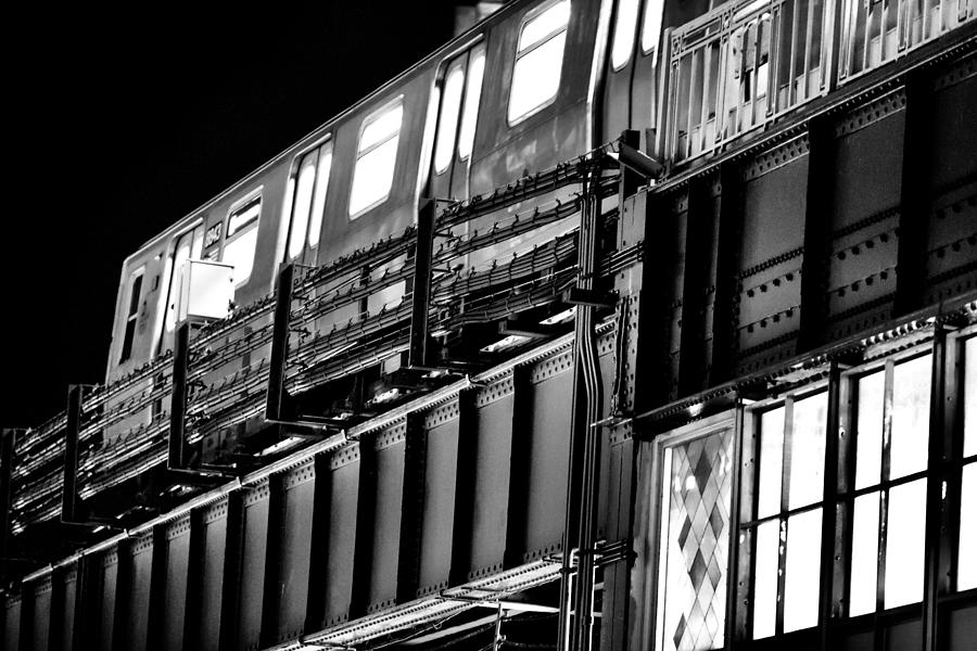 Night Trains No.6 - Astoria-Bound New York City Subway Train at Queensboro Plaza Station Photograph by Steve Ember