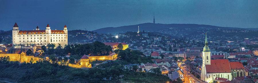 Night view of Bratislava Photograph by Vivida Photo PC