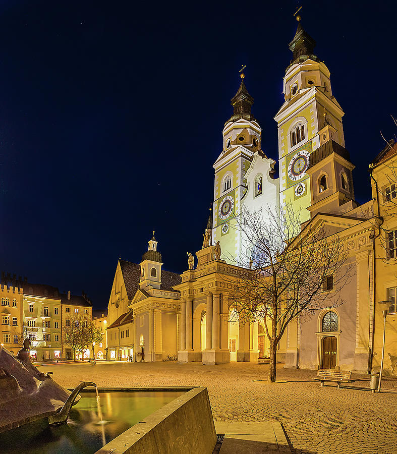 night view of Cathedral in South Tyrol Photograph by Vivida Photo PC
