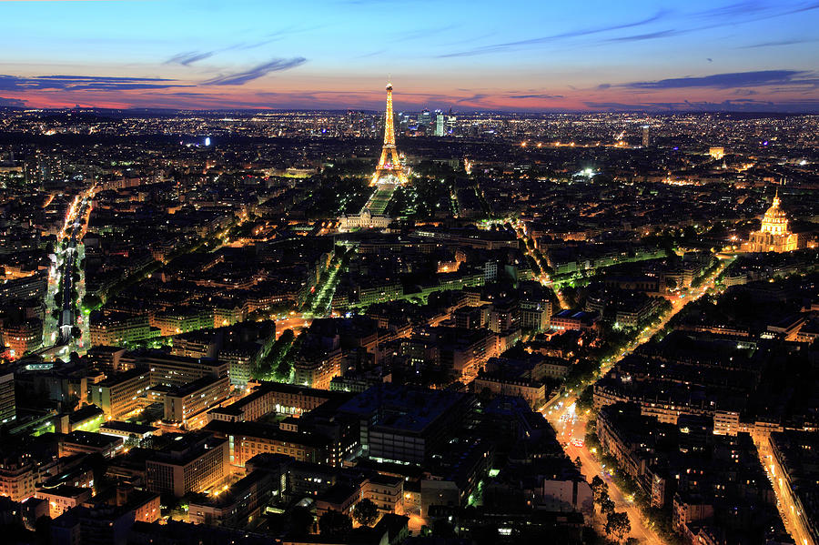 Night View Of City Of Paris Photograph by Bruce Yuanyue Bi