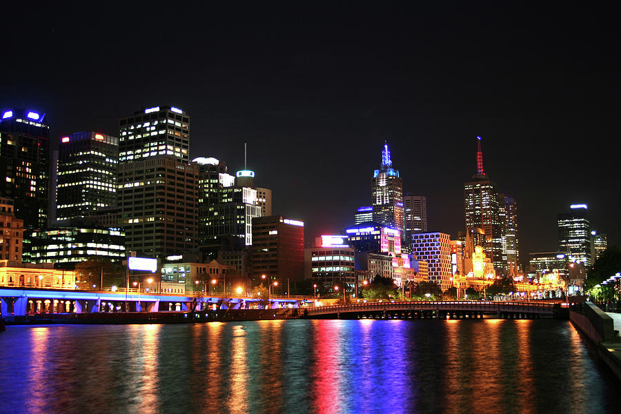 Night View Of Melbourne City Photograph by Chrisho