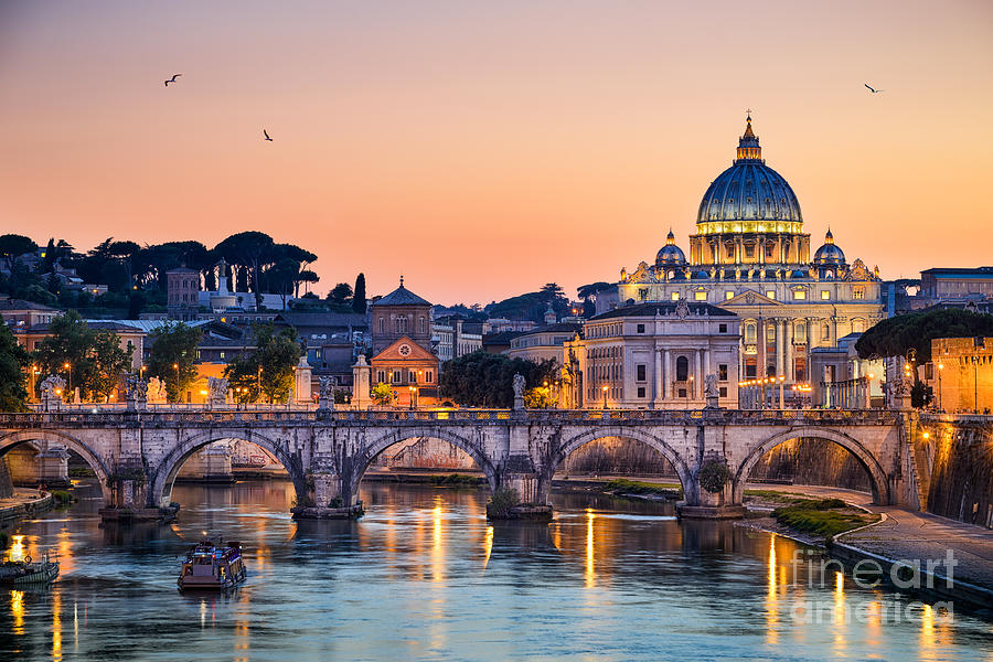 City Photograph - Night View Of The Basilica St Peter In by Mapics City Photograph - Night View Of The Basilica St Peter In by Mapics