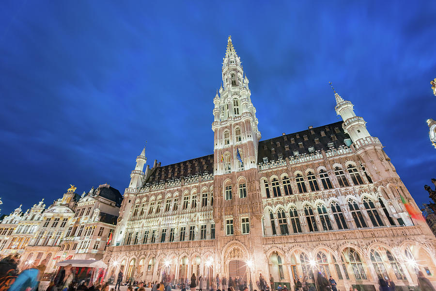 Night View Of The Famous Grand Place Photograph