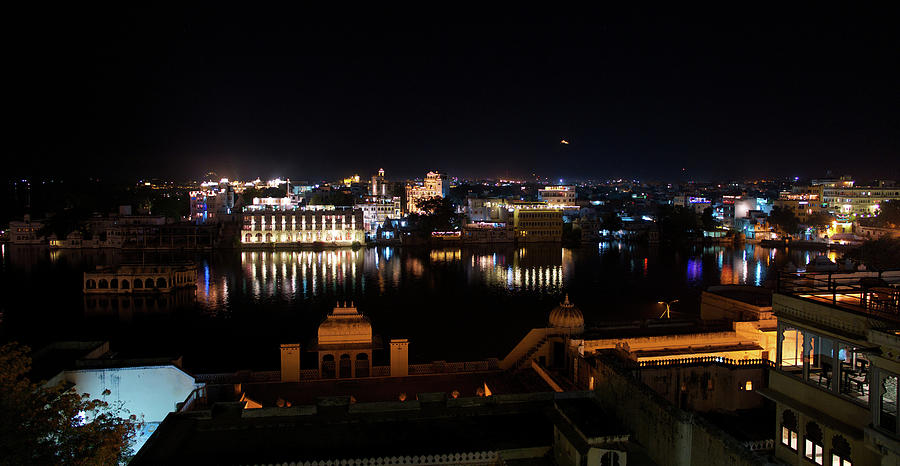 Night View Of Udaipur Photograph by Dominik Eckelt
