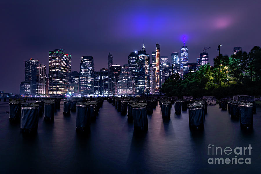 Lower Manhattan at Night Photograph by Stef Ko