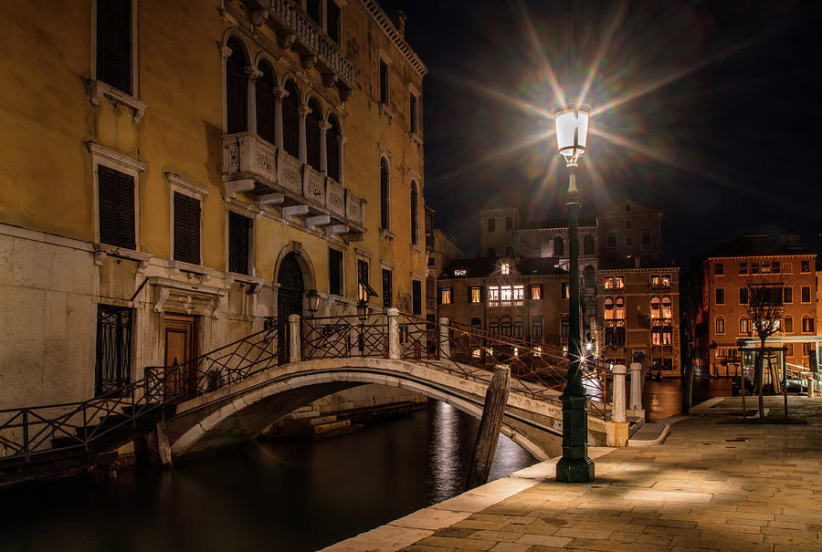 Night walk in Venice Photograph by Jaroslaw Blaminsky