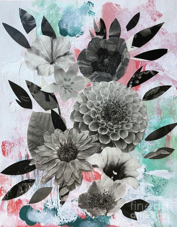 Abstract Collage Mixed Media - Night Walk by Laura Miller Abstract Collage Mixed Media - Night Walk by Laura Miller