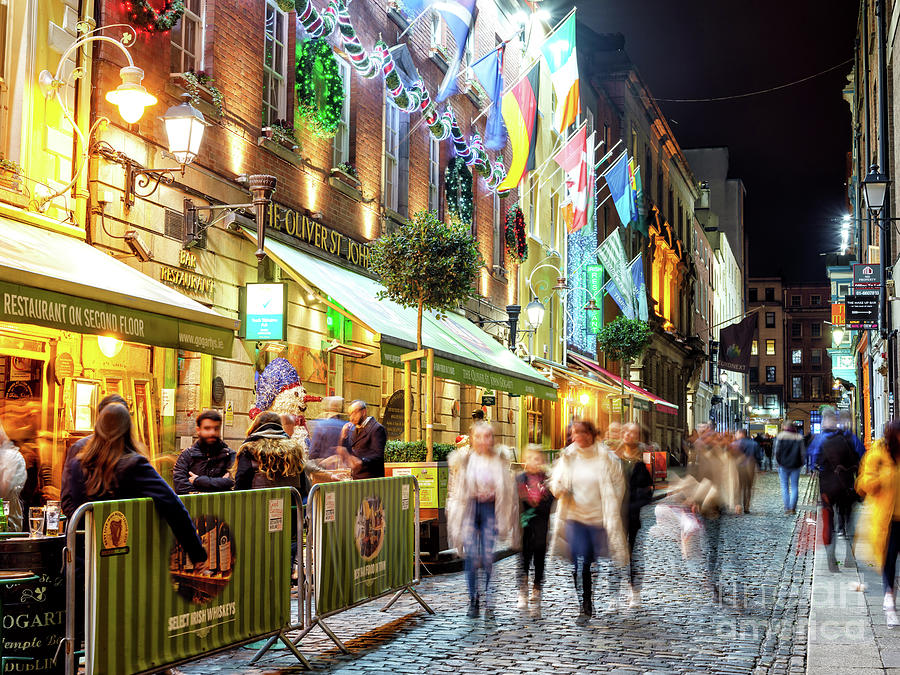 Night Walk Past Oliver St. John Gogartys in Dublin Photograph by John Rizzuto