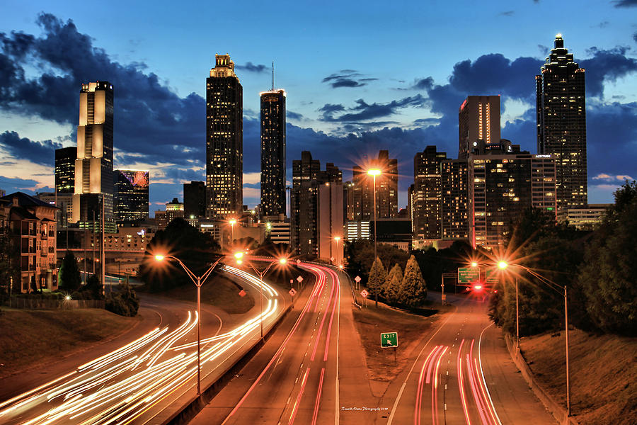 Nightfall on ATL Photograph by Russell Adams - Fine Art America