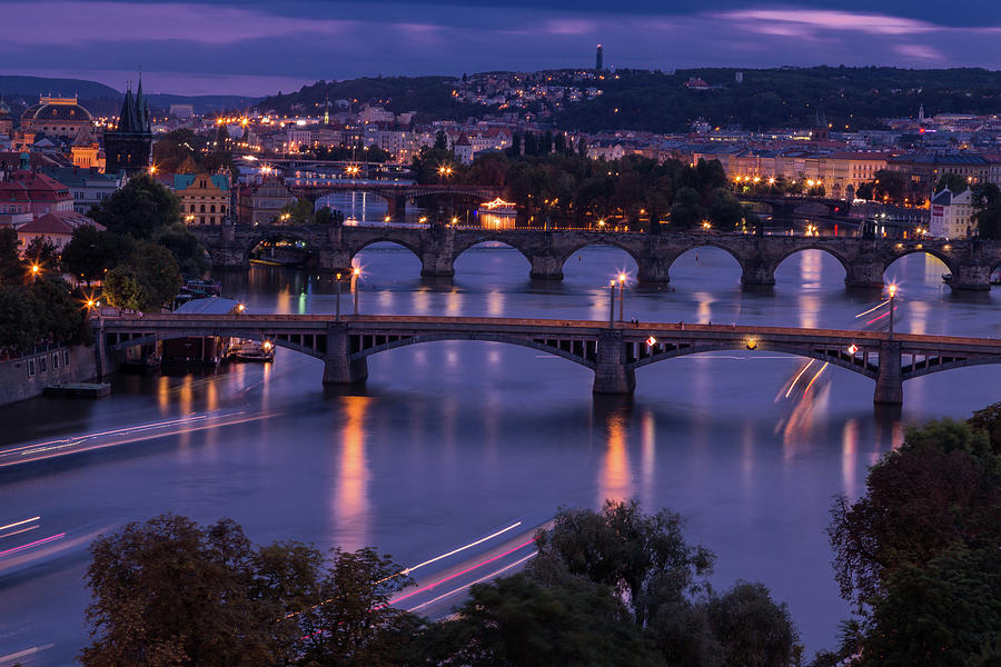 Nightfall on Prague Photograph by John Daly