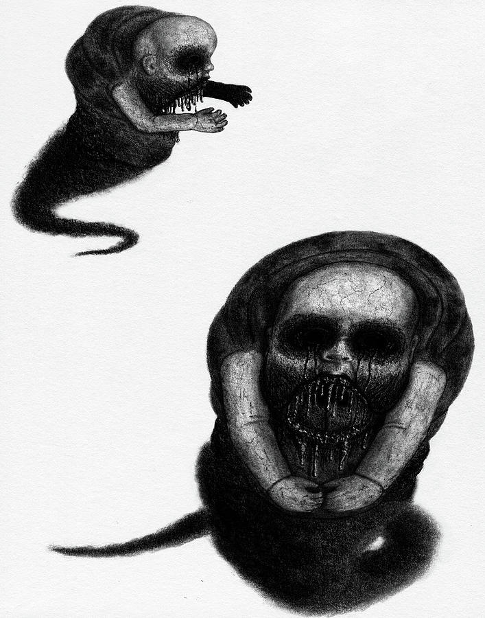 Nightmare Chewer - Artwork Drawing by Ryan Nieves