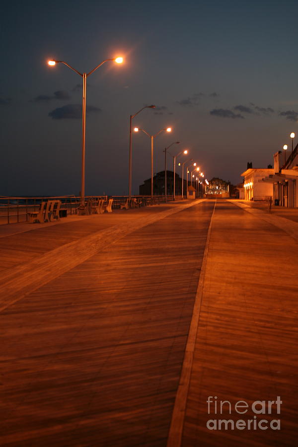New Jersey Photograph - Nights Asbury Park Boardwalk USA by Chuck Kuhn