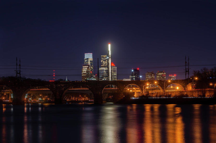 Nightscape - Philadelphia from the Schuylkill River Photograph by Bill Cannon