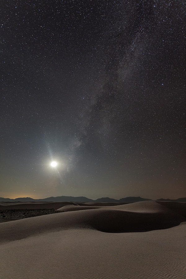 Nighttime Curves in White Sands Photograph by Roman Kurywczak