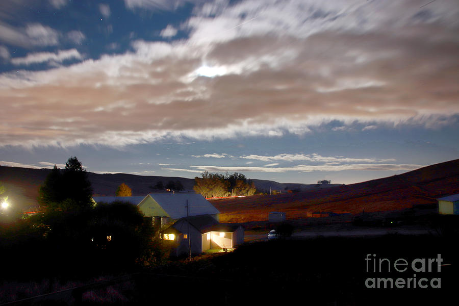 Nighttime With Surreal Clouds Lit From The City Of Petaluma Photograph