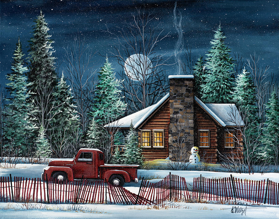 Winter Painting - Nightwatch by Debbi Wetzel