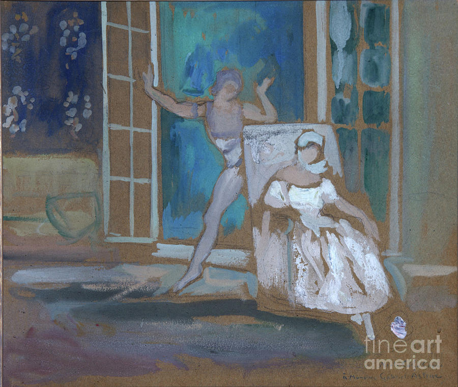 Nijinsky And Karsavina In The Ballet Le Drawing by Heritage Images