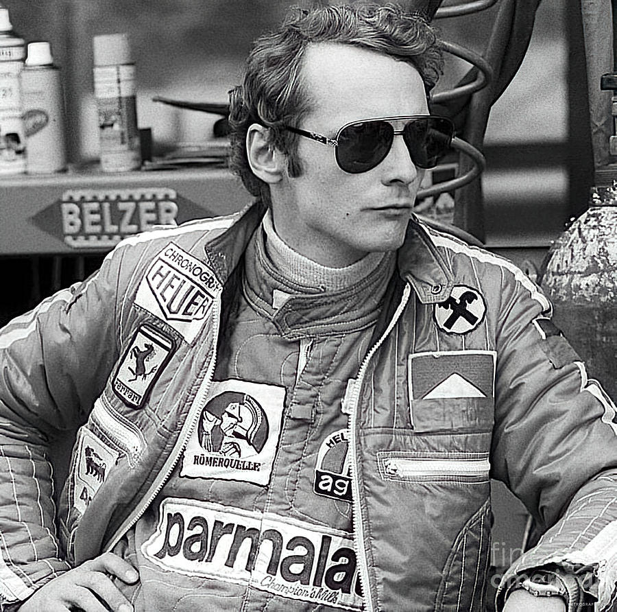 Niki Lauda In Race Uniform In Paddock Photograph by Retrographs