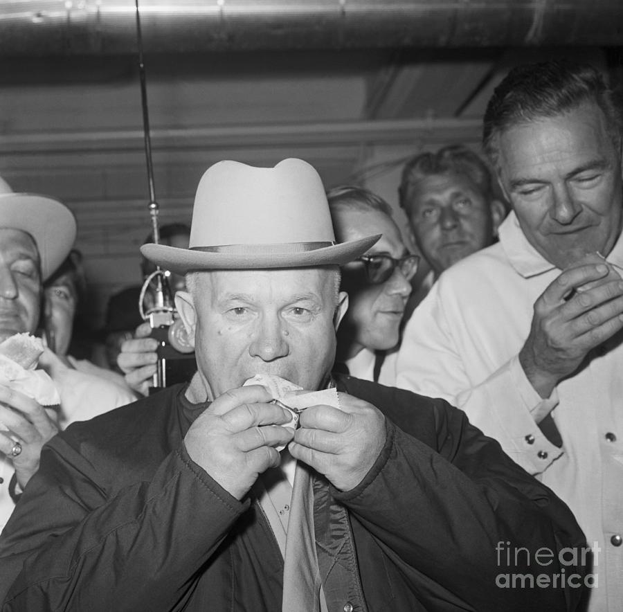 Nikita Khrushchev Eating A Hot Dog Photograph by Bettmann