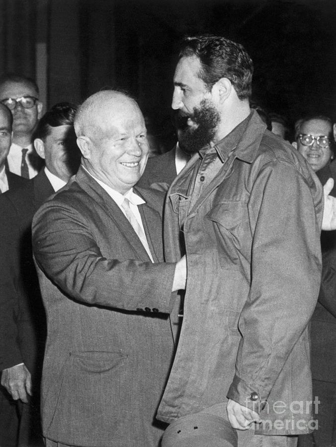 Nikita Khrushchev Greeting Fidel Castro Photograph by Bettmann