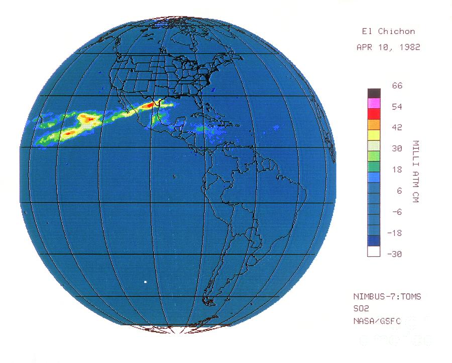 Nimbus-7 Toms So2 Post El Chichon Eruption 10/4/82 Photograph by ...