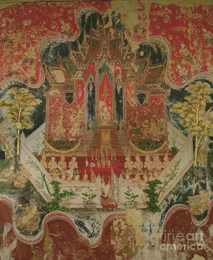Thailand Painting - Nimi Jataka, Wat Suwannaram, Thonburi, 1831 by Thai School