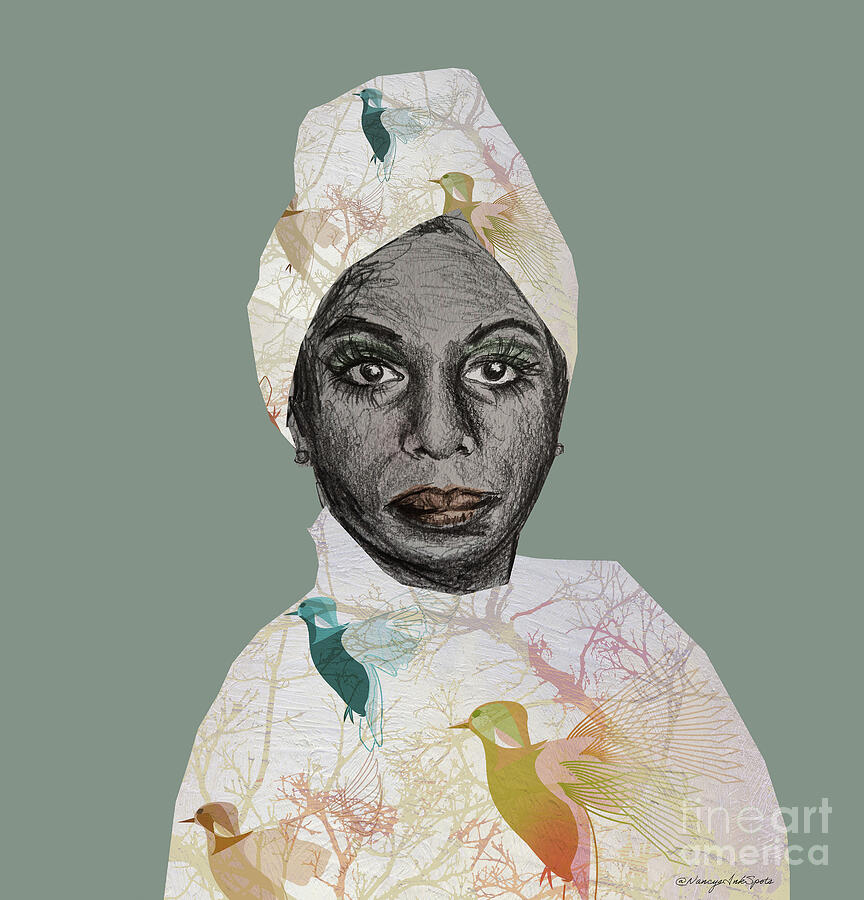 Nina Simone, 2022 Drawing Drawing by Nancy Moniz Charalambous - Fine ...