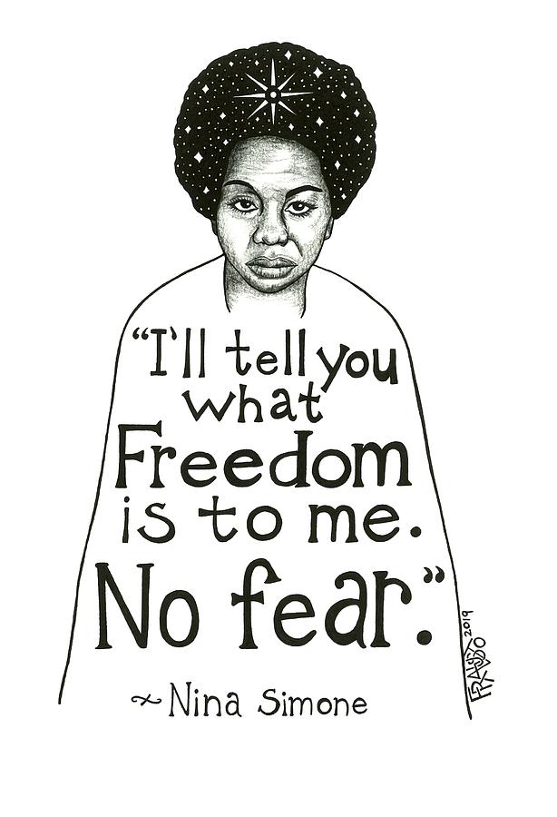 Pen And Ink Illustration Drawing - Nina Simone Drawing by Rick Frausto Pen And Ink Illustration Drawing - Nina Simone Drawing by Rick Frausto