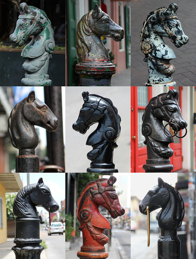 Nine Horse Head Hitching Posts by Debi Dalio Nine Horse Head Hitching Posts by Debi Dalio