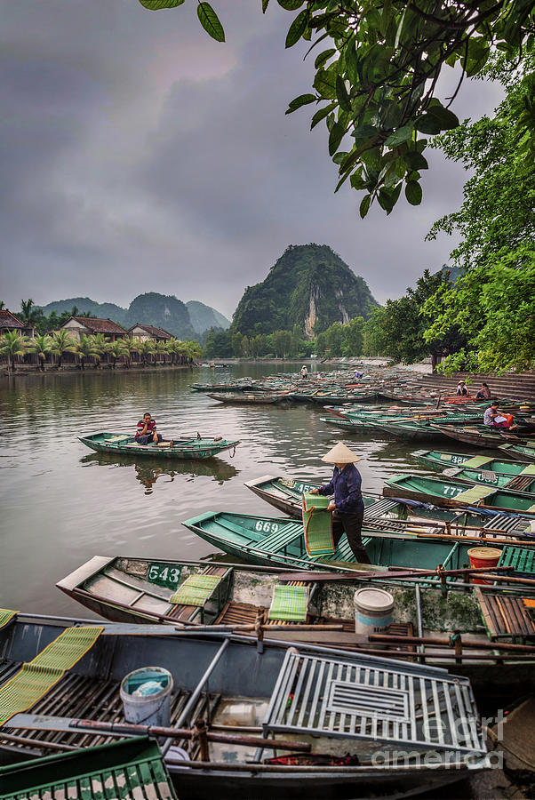Ninh Binh River Tour Boats Photograph by Karen Jorstad